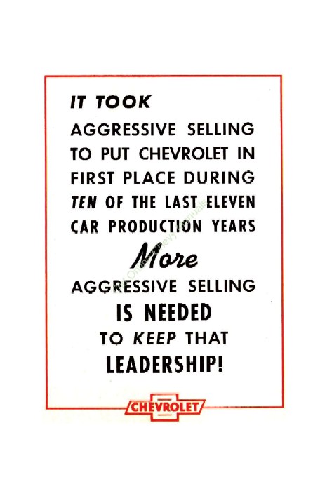1946 Chevrolet More Selling Needed Booklet Page 1